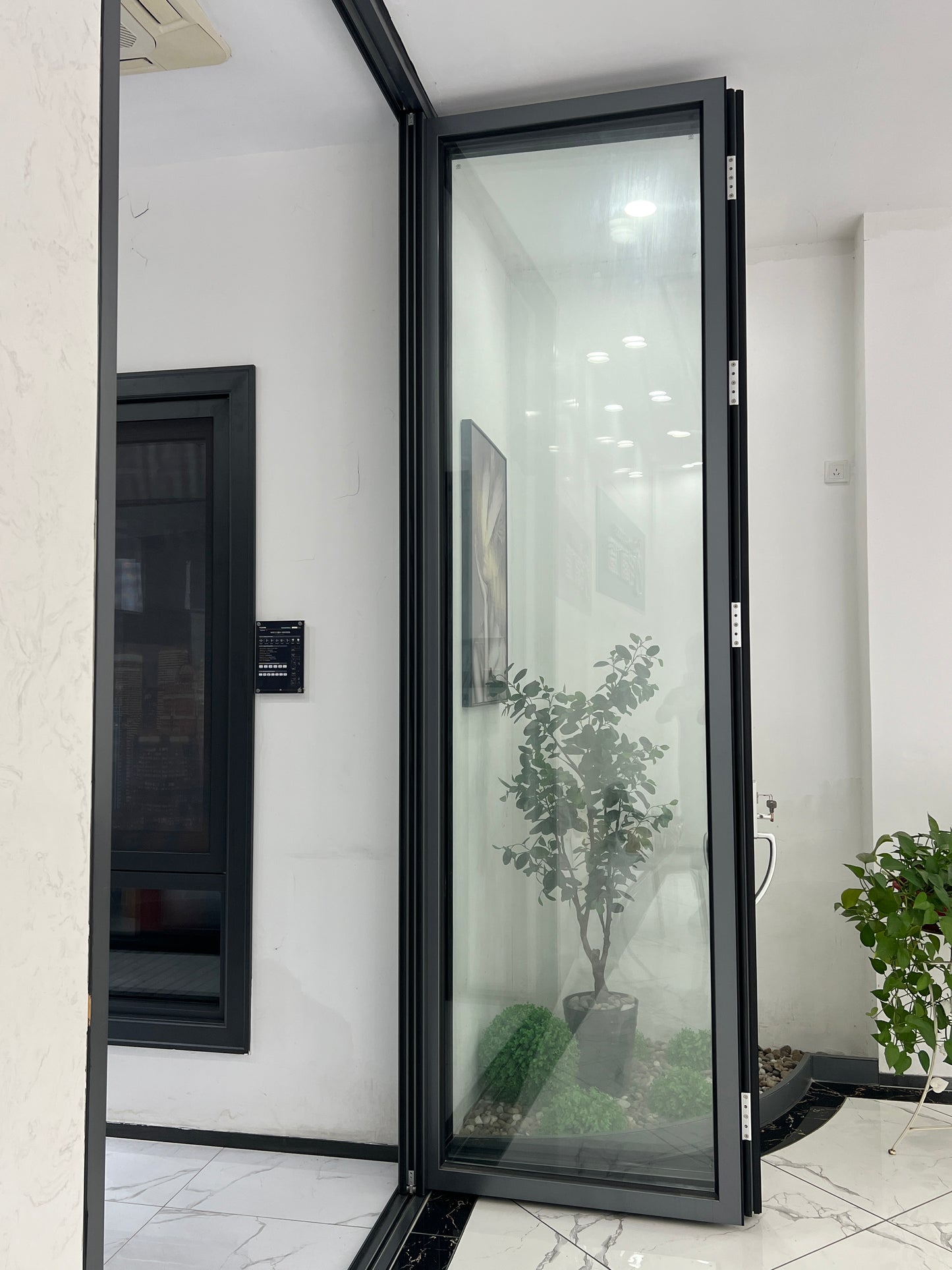 hurricane impact sliding folding accordion glass door balcony Aluminum folding door thermal break bi-fold patio doors